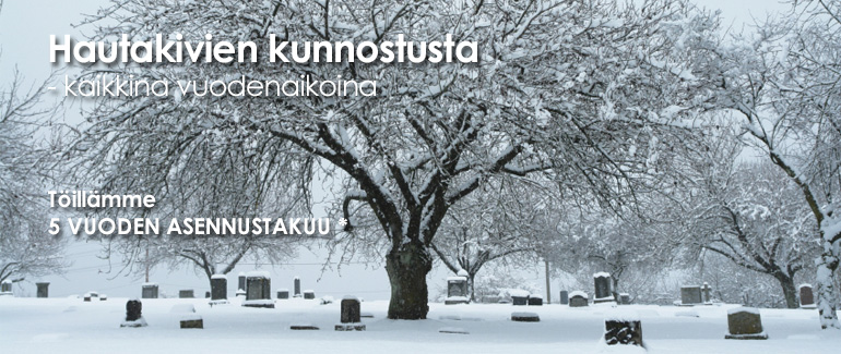 Hautakivien kunnostusta - kaikkina vuodenaikoina